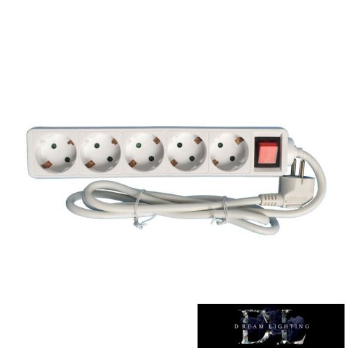 ELDLUX Hosszabbító kapcsolóval 5 aljzat 3m x 1.5㎟ IP20 fehér