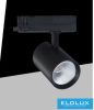 UNIVERSO Háromfázisú sínhez spotlámpa 40w 4650lm 4000k Ra90 38° IP20 Fekete D90x128mm 5év