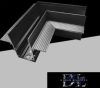 UNIVERSO Mágneses sülyesztett sínrendszerhez sarok elem DC:48V-os 100x62x47mm Fekete