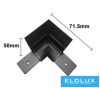 UNIVERSO Mágneses falon kívüli sínrendszer sarokelem 71.5x71.5x50mm Fekete