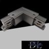 UNIVERSO Háromfázisú sínhez L-alakú toldóelem fekete 98x98x33mm