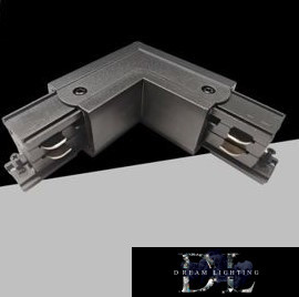 UNIVERSO Háromfázisú sínhez L-alakú toldóelem fekete 98x98x33mm