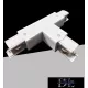 UNIVERSO Háromfázisú sínhez T-alakú toldóelem fehér 165x99x33mm