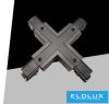 UNIVERSO Háromfázisú sínhez X-alakú toldó elem Fekete 165x165x33mm