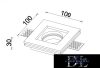 UNIVERSO Gipsz süllyesztett spot lámpatest 1xGU10 100x100x30mm IP20 fehér 