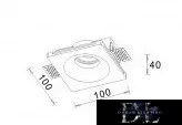 UNIVERSO Gipsz süllyesztett spot lámpatest 1xGU10 100x100x40mm IP20 fehér 