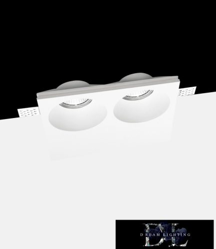 UNIVERSO Gipsz süllyesztett spot lámpatest 2xGU10 215x120x45mm IP20 fehér 