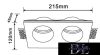 UNIVERSO Gipsz süllyesztett spot lámpatest 2xGU10 215x120x45mm IP20 fehér 