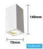 UNIVERSO Gipsz mennyezeti lámpa 1xGU10 Max.35w 70x70x140mm IP20 fehér