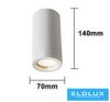 UNIVERSO Gipsz mennyezeti lámpa 1xGU10 Max.35w D70x140mm IP20 fehér