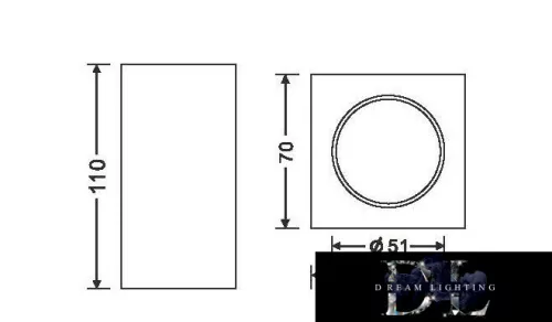 UNIVERSO Gipsz mennyezeti lámpa 1xGU10 70x70x110mm IP20 fehér 