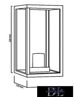 UNIVERSO Kültéri fali lámpa 1xE27 max.15w IP44 fekete 120x120x220mm 5év
