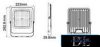 UNIVERSO LED reflektor 100w 8000lm 6500k 120° IP65 fekete 223x263x30mm