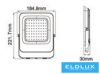 UNIVERSO LED reflektor 50w 4000lm CCT.kap 120° IP65 fekete 185x222x30mm
