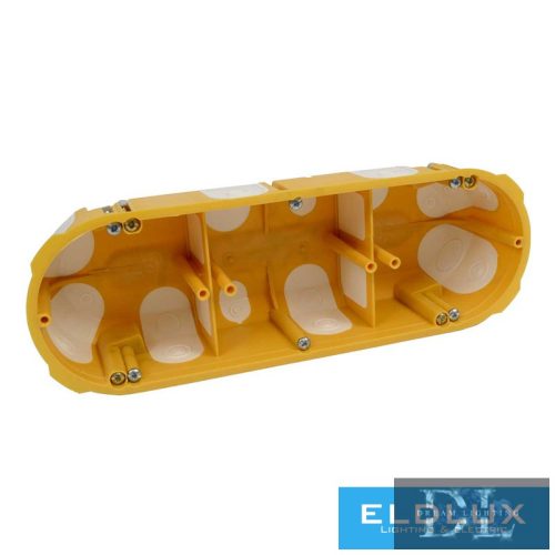 KOPOS Gipszkarton szerelvénydoboz gumis 3-as ovális 209mm x 68mm x műanyag sárga csavarral KPL