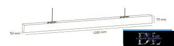 UNIVERSO Függeszték - Mennyezeti lámpa 40w5200lm 4000k-6500k kapcsolóval IP20 Fehér 1200x50x70mm 5év