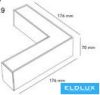 UNIVERSO LL57-lámpához L-alakú toltóelem 12w 1560lm 4000k-6500k kapcs. IP20 Fekete 176x176x70mm 5év