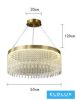 UNIVERSO Kristály üveg csillár 27w 2160lm 6500k arany D500x1200mm