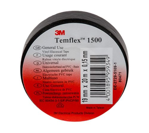 TEMFLEX 1500 SZIGETELŐSZALAG 20M/19MM FEKETE