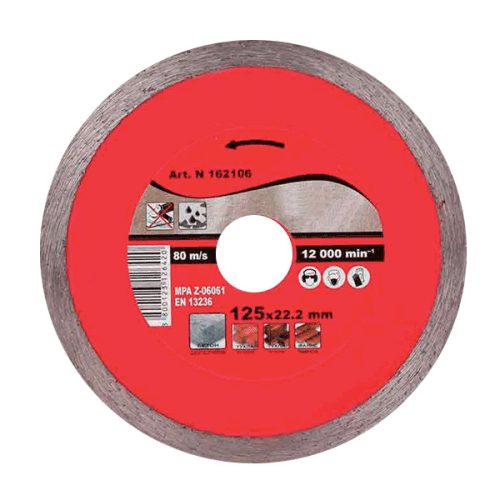 WET GYÉMÁNT VÁGÓKORONG, TÉGLA, KŐ ÉS BETON 125Х22.2mm