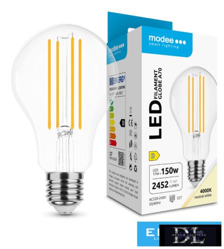 Modee LED Izzó Filament A70 17W E27 360° 4000K (2452 lumen) ERP