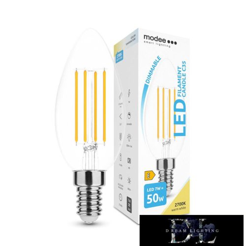 MODEE LED Izzó Filament Gyertya (Candle) C35 7W E14 360° 2700K (806 lumen) dimm.