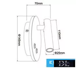 UNIVERSO Fali lámpa 8w 720lm 3000K IP54 fekete 3 év