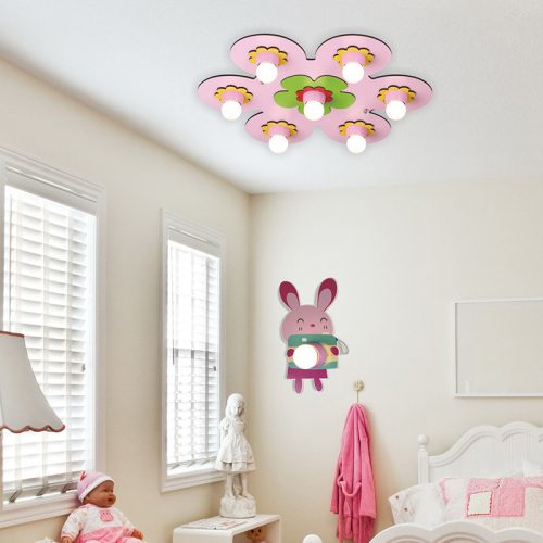 ELDLUX VIANA mennyezeti lámpa 7×E27 rózsaszín