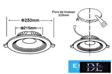 UNIVERSO LED süllyestett lámpa 30w 3000lm CCT.kap 120° IP20 Fehér D250mm Kivágás:D225mm