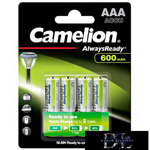 CAMELION AlwaysReady Solar NI-MH újratölthető akkumulátor HR03/AAA/600mAh-BP4