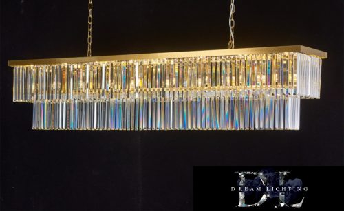ELDLUX ELDICICLE kristály üveg csillár E14×24 L1800x340x380mm arany