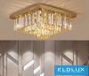 ELDLUX Kristály üveg mennyezeti lámpa E14×12 D500x500x350mm Arany