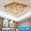 ELDLUX Kristály üveg mennyezeti lámpa E14×12 D500x500x350mm Arany