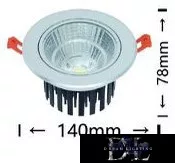 UNIVERSO LED süllyestett lámpa 20w 1800lm 3000K 24° IP20 alumínium 140x78mm/120mm