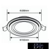UNIVERSO Köralakú süllyesztett LED panel 18w 1800lm CCT kapcsolóval IP20 fehér