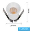 UNIVERSO Mini spot lámpatest 3w 3000k 300lm 30° IP20 Fehér D35x47mm kivágás:D28mm