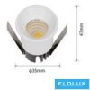 UNIVERSO Mini spot lámpatest 3w 4000k 300lm 30° IP20 Fehér D35x47mm kivágás:D28mm