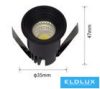UNIVERSO Mini spot lámpatest 3w 6500k 300lm 30° IP20 Fekete D35x47mm kivágás:D28mm