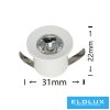 UNIVERSO mini spot lámpatest 1w 3000k 100lm 30° IP20 ∅31×22mm fehér