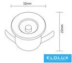UNIVERSO Mini spot lámpatest 1w piros 80lm 30° IP20 Fehér D31x22mm kivágás:D25mm