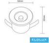 UNIVERSO Mini spot lámpatest 1w zöld 80lm 30° IP20 Fehér D31x22mm kivágás:D25mm