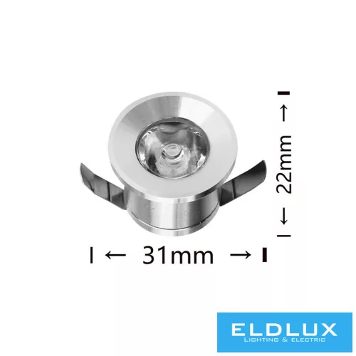 UNIVERSO mini spot lámpatest 1w 4000k 100lm 30° IP20 ∅31×22mm ezüst