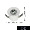 UNIVERSO mini spot lámpatest 1w 6500k 100lm 30° IP20 ∅31×22mm fehér