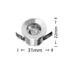UNIVERSO mini spot lámpatest 1w kék 100lm 30° IP20 ∅31×22mm ezüst