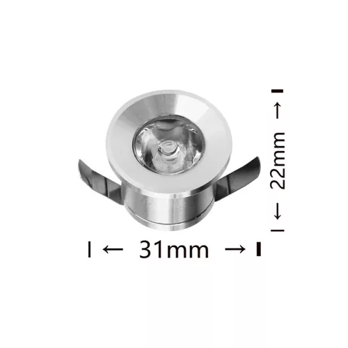 UNIVERSO mini spot lámpatest 1w kék 100lm 30° IP20 ∅31×22mm ezüst