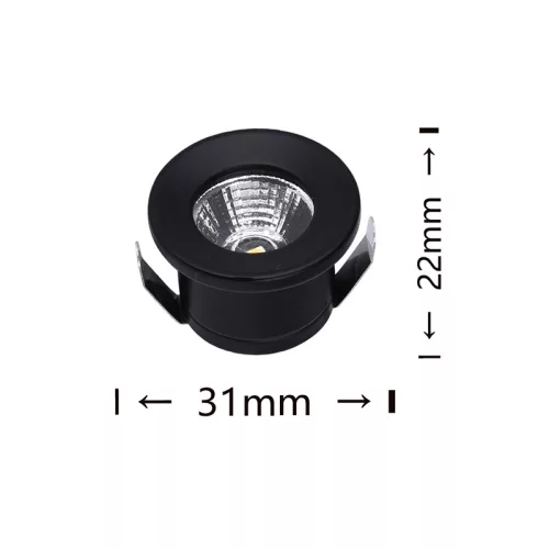 UNIVERSO mini spot lámpatest 1w 3000k 90lm 30° IP20 ∅31×22mm fekete