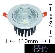 UNIVERSO LED süllyestett lámpa 12w 1080lm 3000K 24° D110x73mm Kivágás:D90mm IP20 alumínium