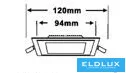UNIVERSO Négyzet alakú süllyesztett LED panel 12w 1100lm CCT/kap. 120° IP20 Fehér 120x120mm kivágás:94x94mm