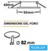 UNIVERSO Süllyesztett spot lámpatest 1xPAR16 foglalat nélkül IP20 Fehér D90x40mm kivágás:D82mm