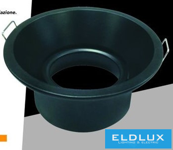 UNIVERSO Süllyesztett spot lámpatest 1xPAR16 foglalat nélkül IP20 Fekete D90x40mm kivágás:D82mm